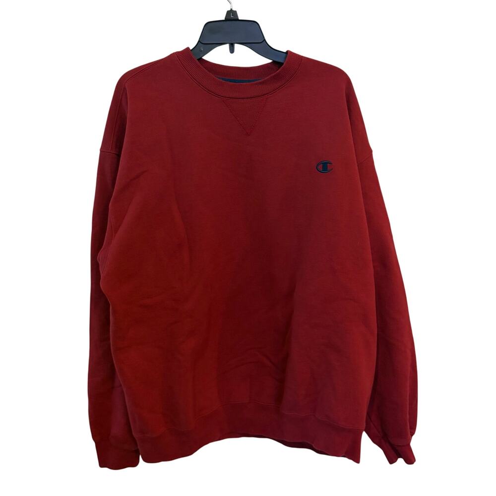 Champion Sweatshirt Mens XXL Comfy Red Crewneck Pullover Embroidered C Logo